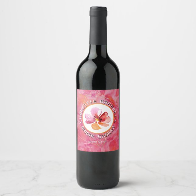 Étiquette Pour Bouteilles De Vin Couleur chaude moderne (Devant)