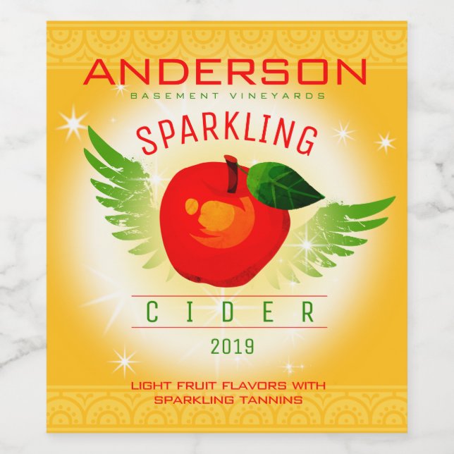 Étiquette Pour Bouteilles De Vin Couleur personnalisée cidre de pomme dure vin fait (Étiquettes simples)