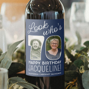 Étiquette Pour Bouteilles De Vin Couleurs DIY • Joyeux Anniversaire 70 ans 2 Photos