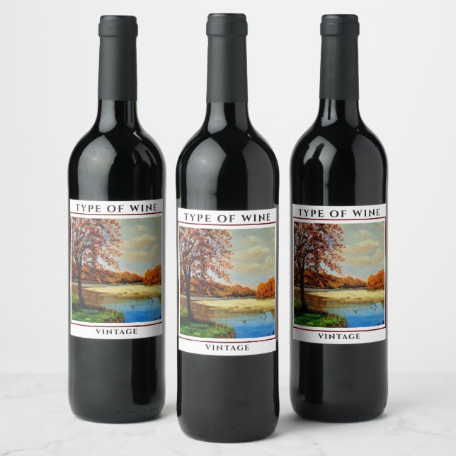 Étiquette Pour Bouteilles De Vin Country Farm House Artwork (Bouteilles)