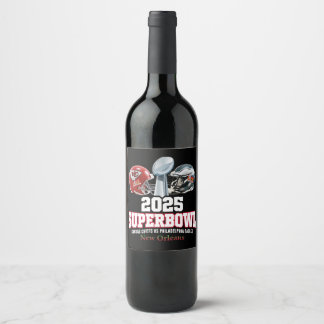 Étiquette Pour Bouteilles De Vin Coupe du Super Bowl 2025