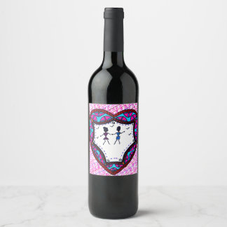 Étiquette Pour Bouteilles De Vin Couple dansant