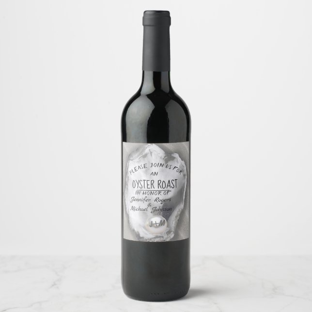 Étiquette Pour Bouteilles De Vin Couples Toilette d'huître rôtie (Devant)