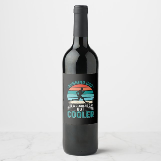 Étiquette Pour Bouteilles De Vin Courir papa (Devant)