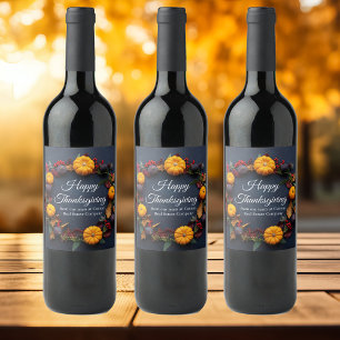 Étiquette Pour Bouteilles De Vin Couronne de citrouille moderne pour une coutume de