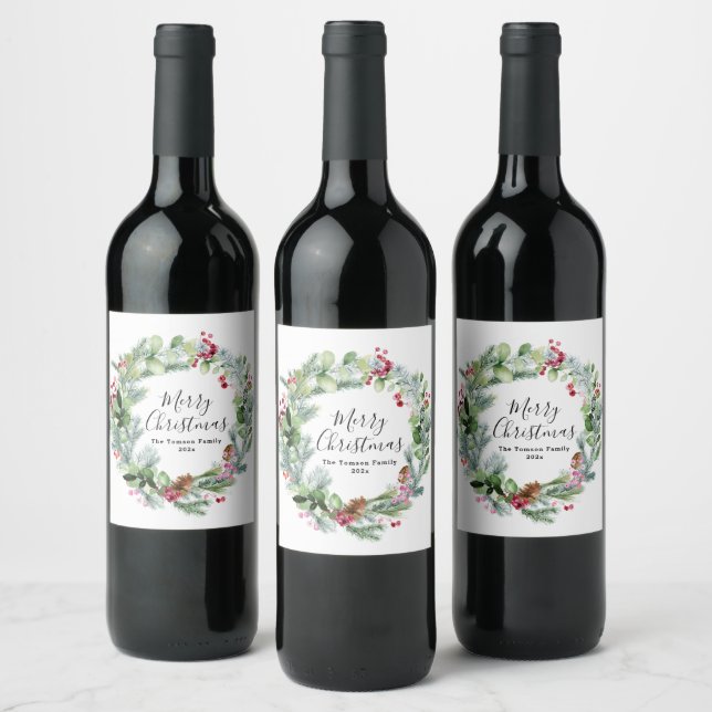 Étiquette Pour Bouteilles De Vin couronne de verdure (Bouteilles)