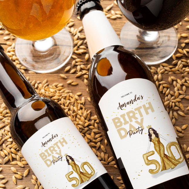 Étiquette Pour Bouteilles De Vin coutume, 50e anniversaire, signe de bienvenue (Créateur téléchargé)