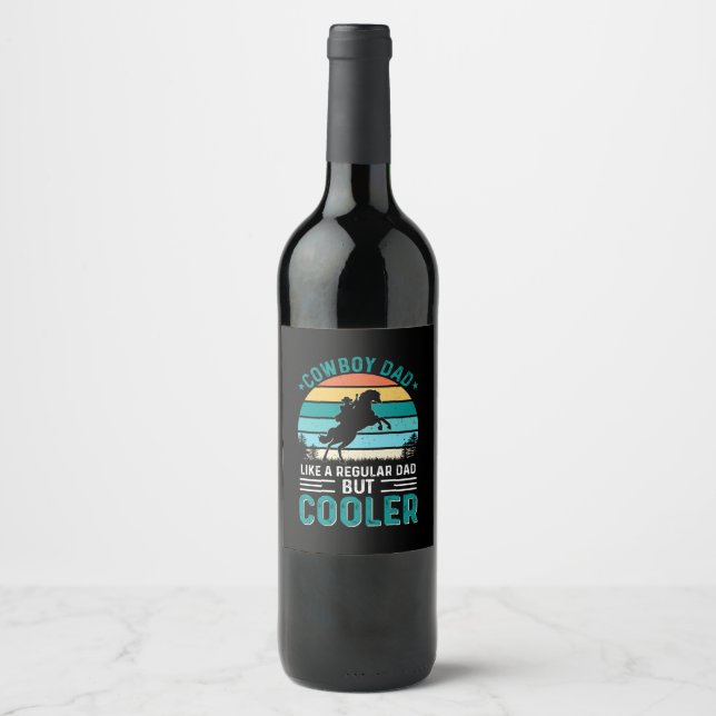 Étiquette Pour Bouteilles De Vin Cowboy Dad (Devant)