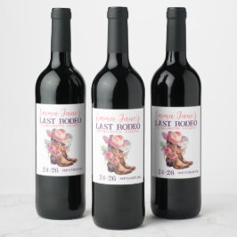 Étiquette Pour Bouteilles De Vin Cowgirl Dernier Rodeo Rose Bachelorette
