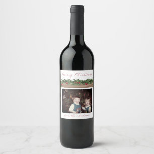 Étiquette Pour Bouteilles De Vin Cranberry Garland Vacances Noël Vin Étiquette