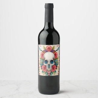 Étiquette Pour Bouteilles De Vin Crâne énigmatique