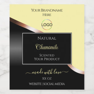 Étiquette Pour Bouteilles De Vin Crème Black Wavy Rose Gold avec Étiquette de produ