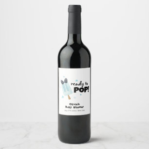 Étiquette Pour Bouteilles De Vin Crème De Glace De Bow Moderne Prêt À Pop Baby show
