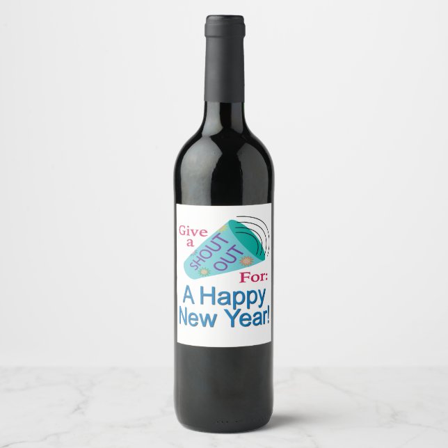 Étiquette Pour Bouteilles De Vin Criez pour une bonne année (Devant)