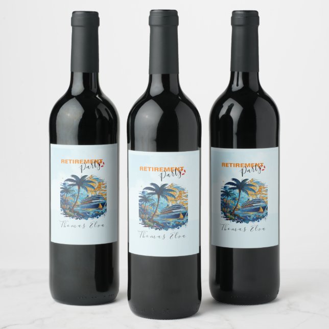 Étiquette Pour Bouteilles De Vin Croisière à la retraite, Croisière (Bouteilles)