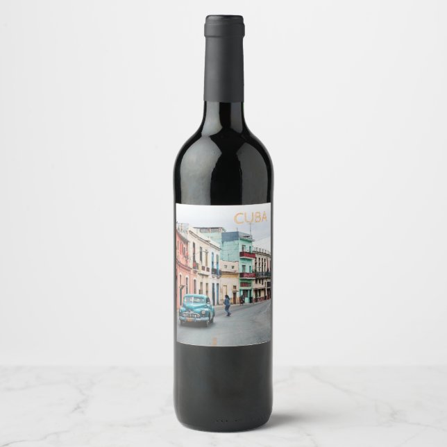 Étiquette Pour Bouteilles De Vin Cuba (Devant)