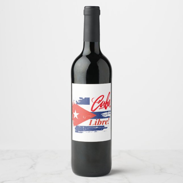 Étiquette Pour Bouteilles De Vin Cuba Libre Vin Étiquette (Devant)