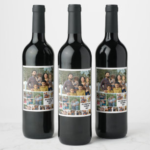 Étiquette Pour Bouteilles De Vin Custom Modern Family 14 Photo Collage Modèle