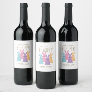 Étiquette Pour Bouteilles De Vin Cute Bunnies Pâques Personnalisé