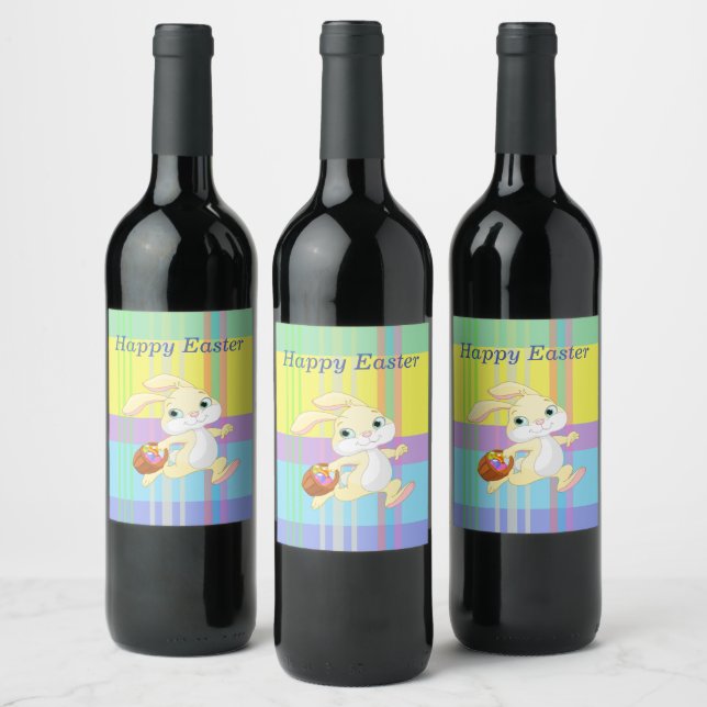 Étiquette Pour Bouteilles De Vin Cute Easter Bunny (Bouteilles)