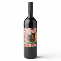 Cute Fruit Thème Vin étiquette