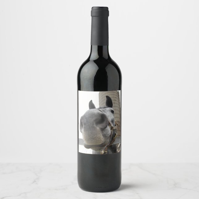 Étiquette Pour Bouteilles De Vin Cute Horse Fermer (Devant)