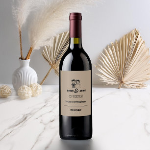 Étiquette Pour Bouteilles De Vin Cute mariée et Mariage de chambre Étiquette de bou