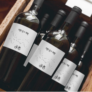 Étiquette Pour Bouteilles De Vin Cycling Life, gratuit comme un oiseau personnalisa