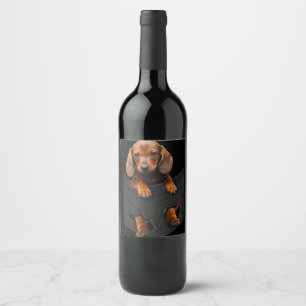 Étiquette Pour Bouteilles De Vin Dachshund Dans Ma Poche Dachshund Weiner Chien Cad