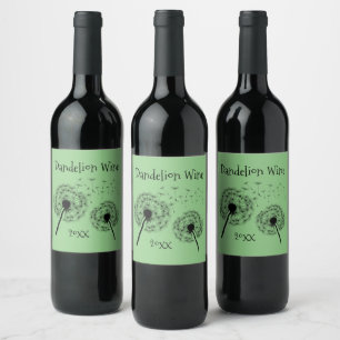 Étiquette Pour Bouteilles De Vin Dandelion Wis Design Vin Étiquette