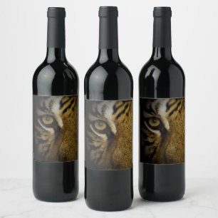 Étiquette Pour Bouteilles De Vin Dans l'oeil d'un tigre