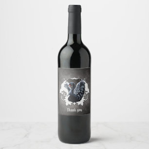 Étiquette Pour Bouteilles De Vin Dans l'ombre de l'élégance : Un cygne noir.