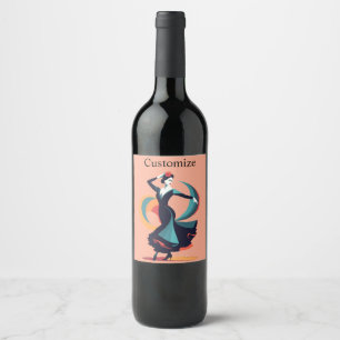 Étiquette Pour Bouteilles De Vin Danseuse flamenco Thunder_Cove