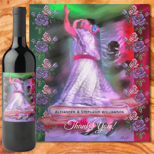 Étiquette Pour Bouteilles De Vin Danseuse mexicaine Merci 0175