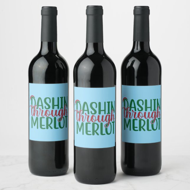 Étiquette Pour Bouteilles De Vin Dashage à travers Merlot (Bouteilles)