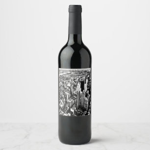 Étiquette Pour Bouteilles De Vin De Manhattan au ciel