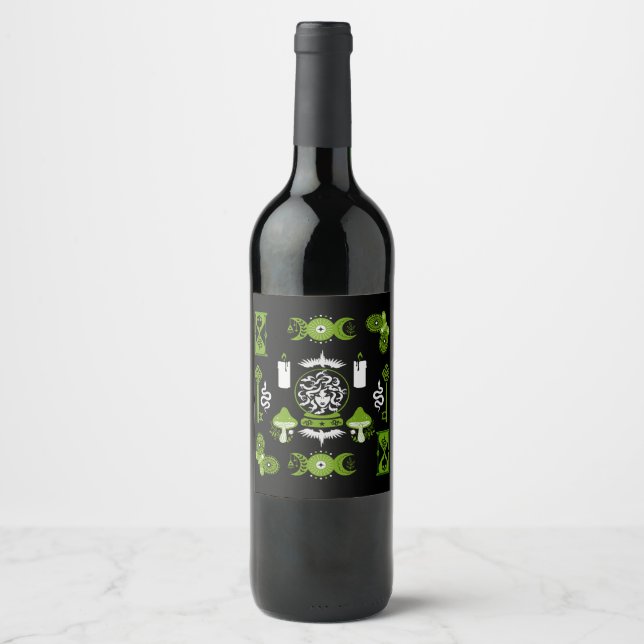 Étiquette Pour Bouteilles De Vin Décor esthétique (Devant)