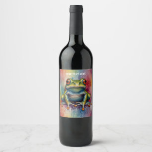 Étiquette Pour Bouteilles De Vin Découvrez la magnifique grenouille captivante