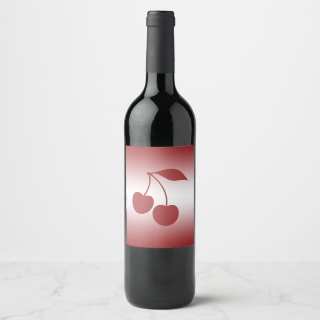Étiquette Pour Bouteilles De Vin Dégradé rouge à blanc (Devant)