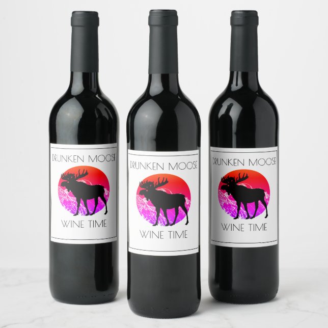 Étiquette Pour Bouteilles De Vin Délai de vin d'orignal ivre (Bouteilles)