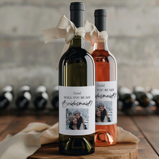 Étiquette Pour Bouteilles De Vin Demande de Demoiselle d'Honneur Personnalisée avec (Créateur téléchargé)