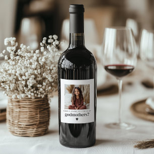 Étiquette Pour Bouteilles De Vin Demande de Parrainage en Photo pour Marraine