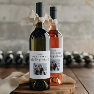 Étiquette Pour Bouteilles De Vin Demande Personnalisée de Marraine d'Honneur