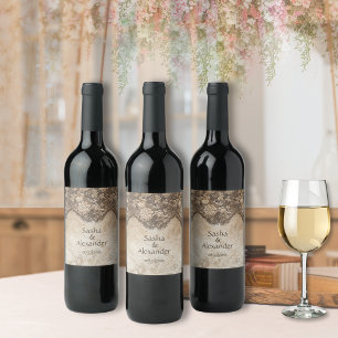 Étiquette Pour Bouteilles De Vin Dentelle de campagne Vintage romantique
