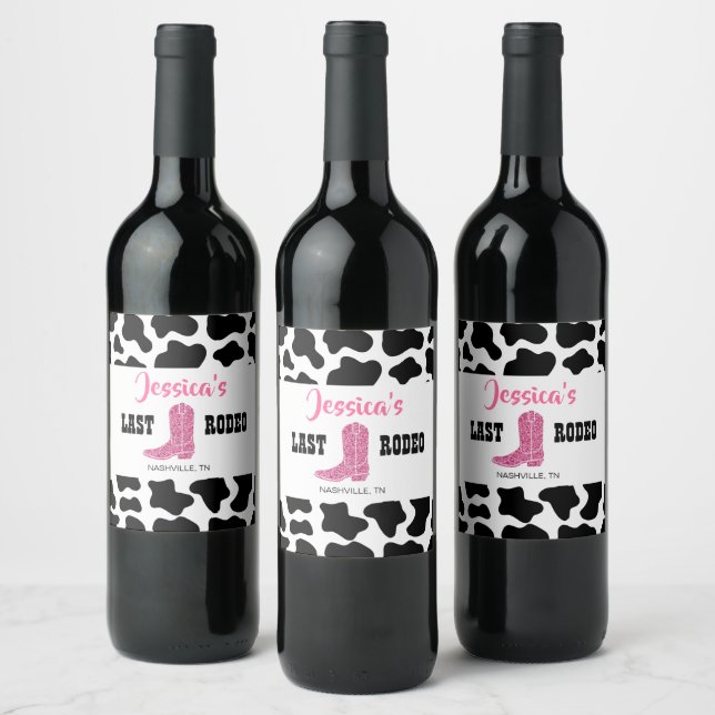 Étiquette Pour Bouteilles De Vin Dernier Rodéo Personnalisé  (Bouteilles)