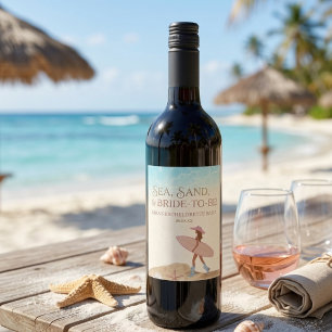 Étiquette Pour Bouteilles De Vin Dernière Rodéo de Cowgirl Côtière Rose Mariée