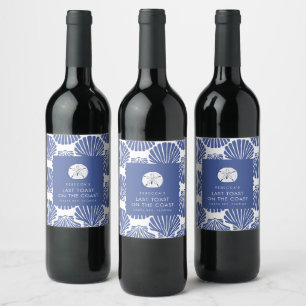 Étiquette Pour Bouteilles De Vin Dernière Toast sur la Côte pour l'Enterrement de V