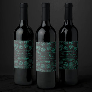 Étiquette Pour Bouteilles De Vin Dés RPG   Émeraude Fantastique Jeu de Société sur 
