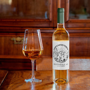 Étiquette Pour Bouteilles De Vin Desert Western Bridal Shower Personalized Wedding