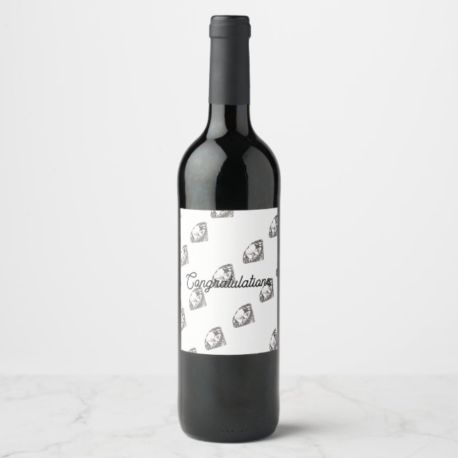 Étiquette Pour Bouteilles De Vin Design diamant sur un (Devant)